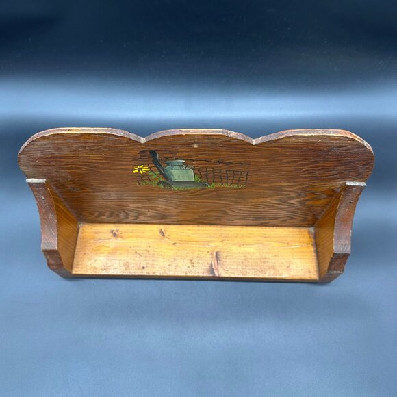 Vintage Wooden Wall Shelf Hanging Hand Painted Farm Daisy Rustic Handmade - Picture 5 of 14